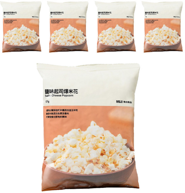 MUJI 無印良品 爆米花 鹽味起司, 57g, 5包