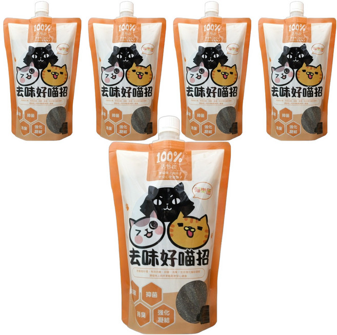 ParkCat 貓樂園 新鮮好喵招 貓砂專用除臭活性碳, 800ml, 385g, 5包, 無香料