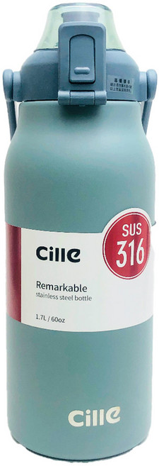 Cille 希樂 保溫瓶 XB-20136, 1.3L, 1個, 灰綠色