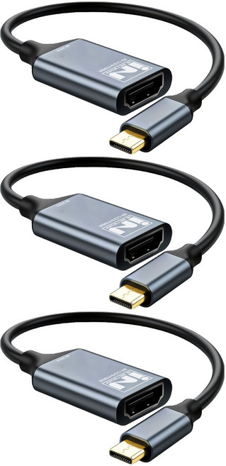 iN NETWORK 4K UHD 30Hz USB3.1 Type-C 轉 HDMI ver1.4 鏡像轉換器, 3個, IN-U31H19BK