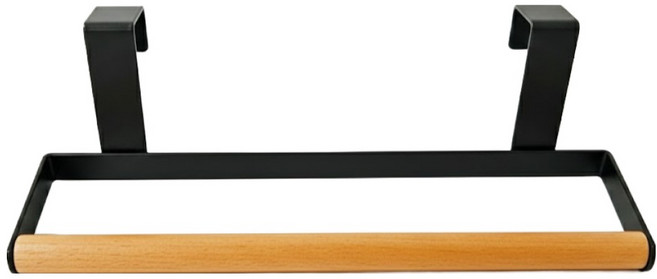OSLO 免釘免鑽 掛式 毛巾架 抹布架 金屬質感 簡約 黑色 24 x 6 x 7cm 1個