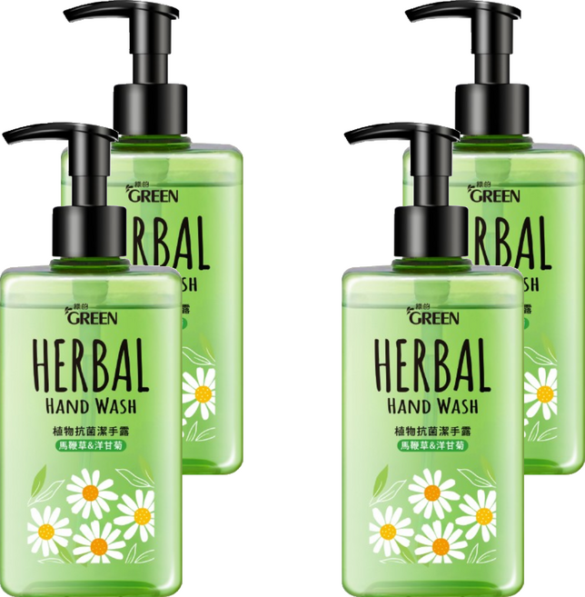 GREEN 綠的 植物抗菌潔手露 馬鞭草&洋甘菊, 350ml, 4瓶