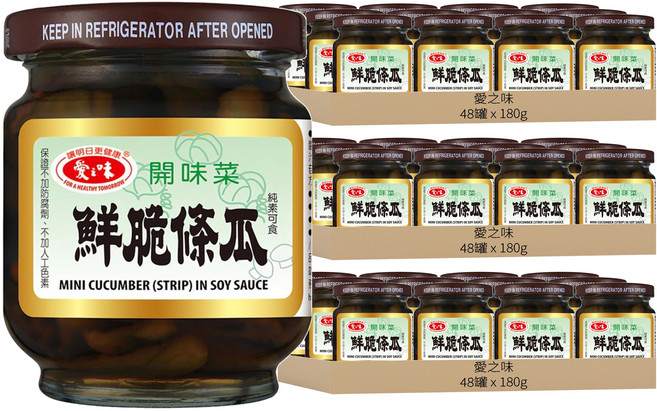 愛之味 鮮脆條瓜, 180g, 144罐