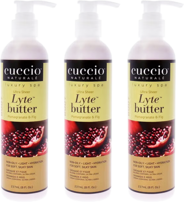 CUCCIO 古希歐 絲滑身體輕乳液 紅石榴無花果, 8oz, 3瓶
