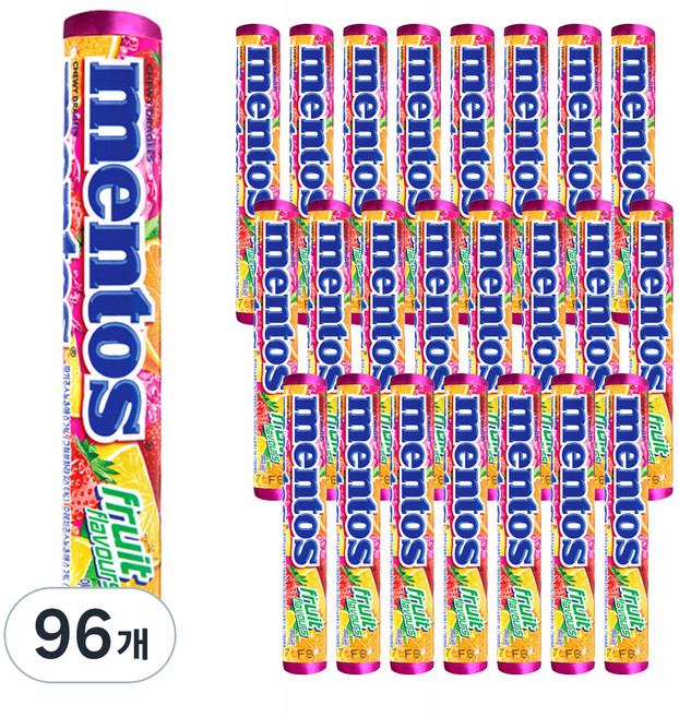 mentos 曼陀珠 曼陀珠 綜合水果口味, 37.5g, 96條