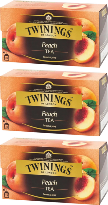 TWININGS 唐寧茶 香甜蜜桃茶, 2g, 25包, 3盒