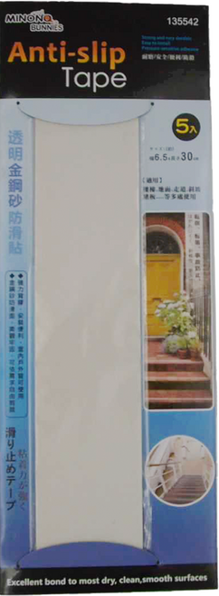 minono 米諾諾 透明金剛砂防滑貼 30 x 6.5cm, 1包