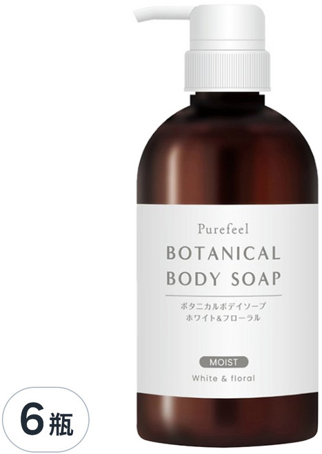 第一石鹼 Purefeel 純感植物性沐浴乳 滋潤型 花香, 450ml, 6瓶
