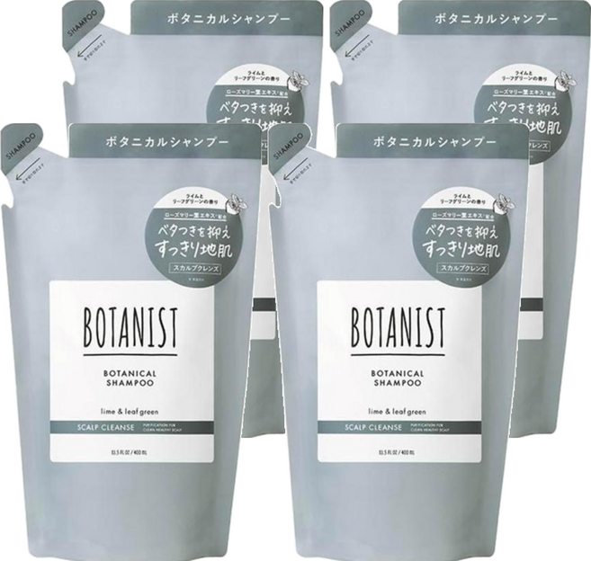 BOTANIST 頭皮清潔洗髮乳 補充包 萊姆 + 綠葉, 400ml, 4件