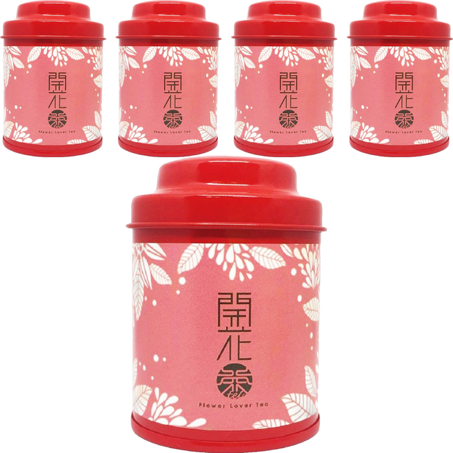 無藏茗茶 工藝花茶 會開花的茶 紅色 小茶罐, 8g, 1罐, 5罐