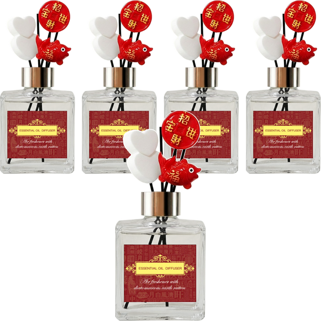 QiMart 迎春納福香氛珪藻擴香瓶 480g, 水麝香, 200ml, 5件
