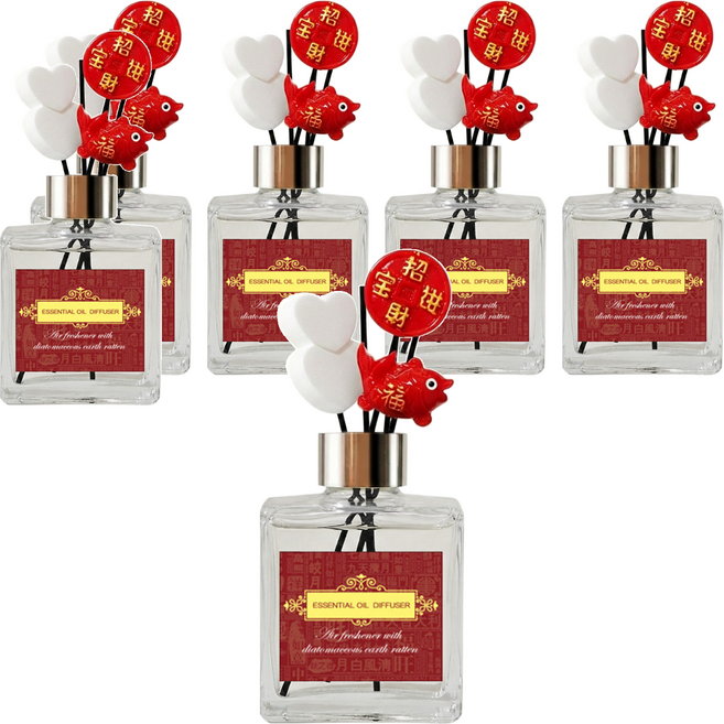 QiMart 迎春納福香氛珪藻擴香瓶 480g, 水麝香, 200ml, 6件