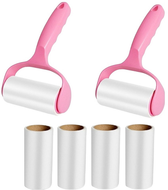 滾筒式黏毛器組 除毛器 2個 + 紙捲 6個, 1組