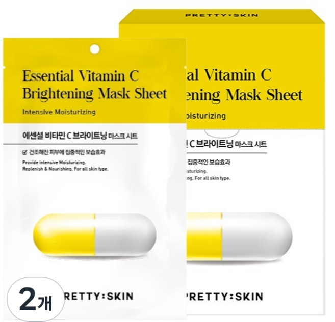 PRETTYSKIN. 精華維他命C亮白麵膜, 10入, 2個