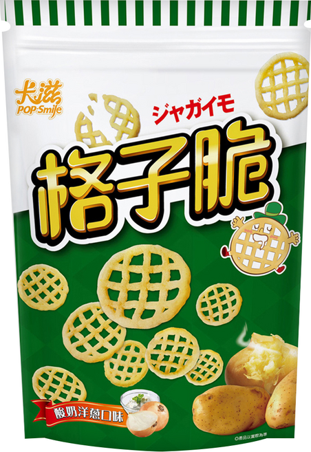 Pop-Smile 卡滋 格子脆 酸奶洋蔥口味, 220g, 1包