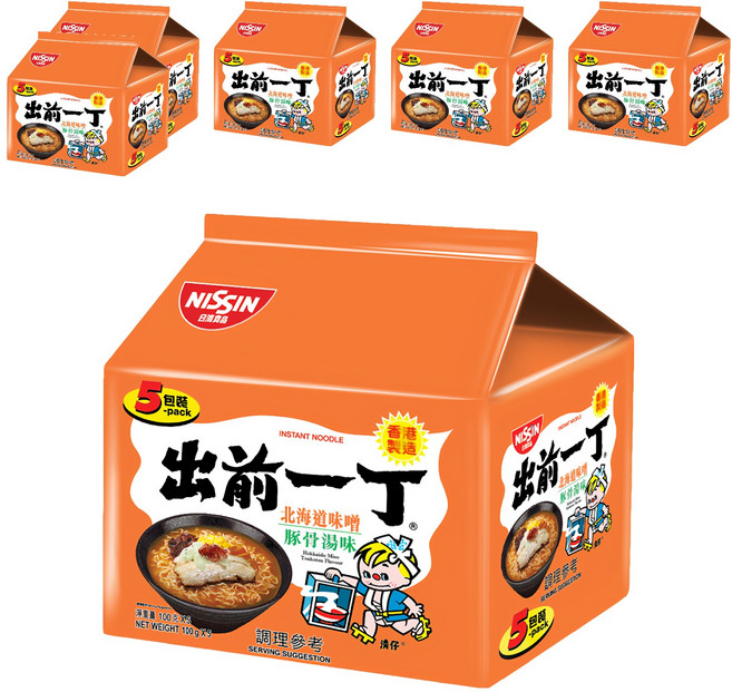 NISSIN 日清 出前一丁 北海道味噌豚骨湯麵 橘 100g, 30包