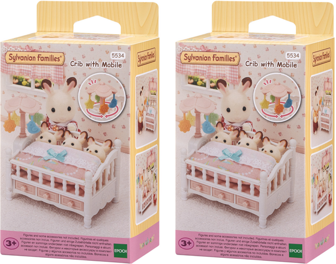 EPOCH Sylvanian Families 森林家族 三胞胎嬰兒床與吊飾公仔 5534, 2套