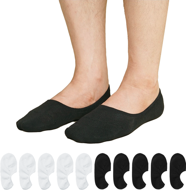 Sockpiens 男士用絕對不脫落前腳尖加固隱形襪 10雙組