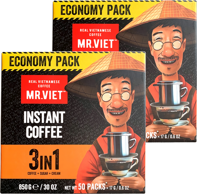 MR.VIET 三合一即溶咖啡粉 經濟包, 17g, 50條, 2盒