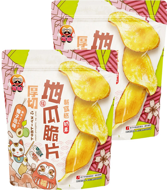 福味 厚切地瓜脆片 梅子, 140g, 2包