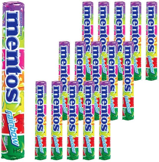 mentos 曼陀珠 彩虹曼陀珠 綜合水果口味, 37.5g, 16個