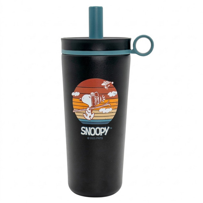 COTD SNOOPY 聯名 陶瓷保溫珍珠杯, 黑色, 1個, 800ml