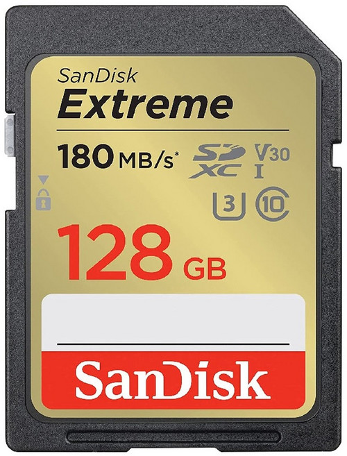 SanDisk 晟碟 Extreme SDXC 記憶卡/C10/V30/U3/UHS-I/180MB/s/SDSDXVA-128G-GNCIN, 128GB, 1個