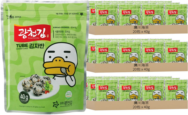 廣川海苔 KAKAO FRIENDS 海苔酥, 40g, 60包