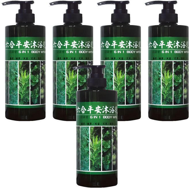 名品農產行 六合平安沐浴乳, 750ml, 5件