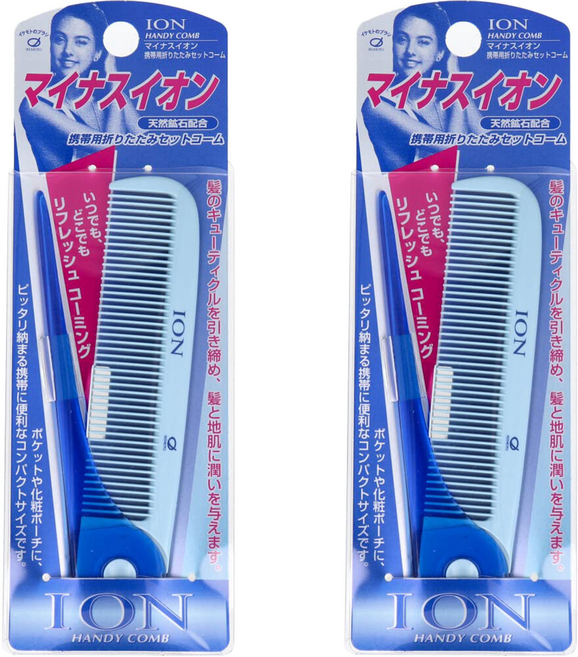 IKEMOTO 天然礦石可折尖尾梳, IC-40, 2支