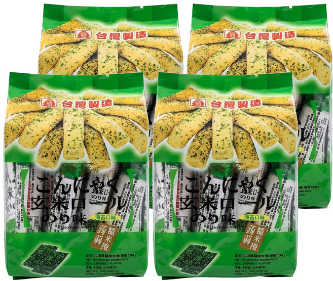 北田 蒟蒻糙米捲 海苔, 160g, 4袋