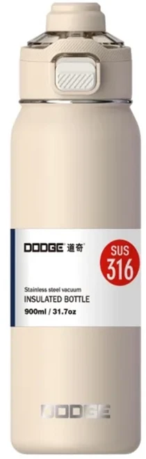 DODGE 道奇 雙飲保溫杯, 顏色隨機, 900ml, 1個