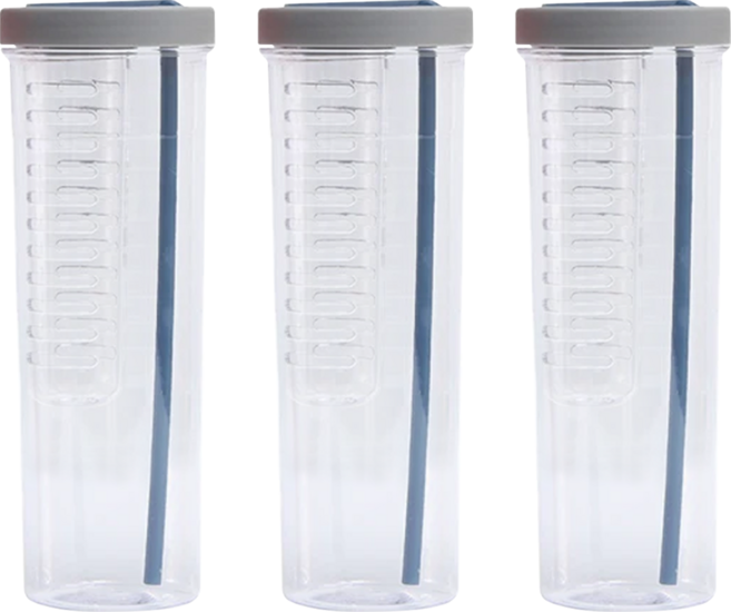 大容量吸管杯 110g, 莫蘭迪灰, 700ml, 3個