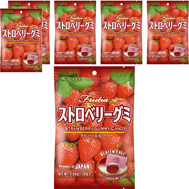 Kasugai 春日井 果汁軟糖 草莓味, 102g, 6袋