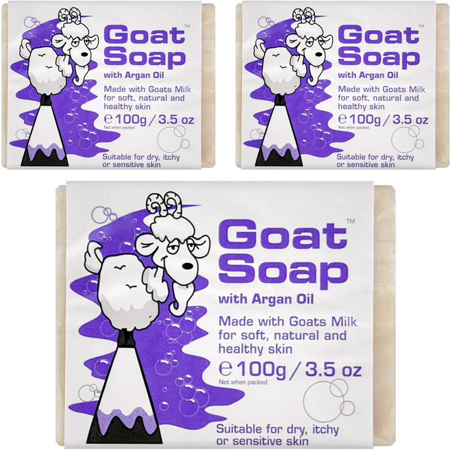 澳洲 Goat 台灣公司貨 山羊乳肥皂 摩洛哥堅果油, 100g, 3個