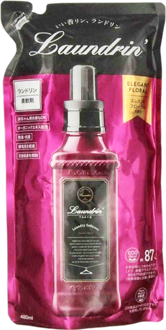 Laundrin' 朗德林 香水柔軟精補充包 典雅花香, 480ml, 1包