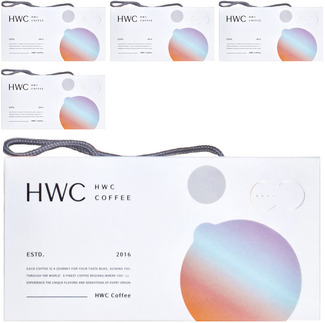 HWC 黑沃咖啡 馬卡龍浸泡式咖啡禮盒, 藍山風味 + 黃金曼特寧 + 曼巴 + 阿拉比卡 + 摩卡, 5盒
