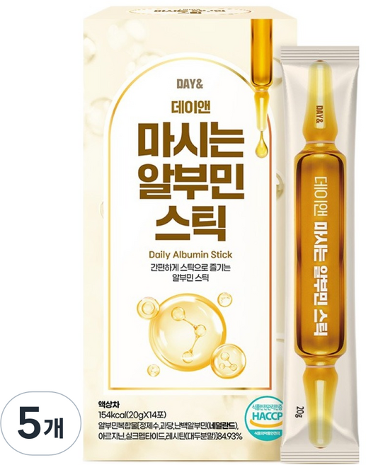 Day& 飲用白蛋白條 14入, 280g, 5個