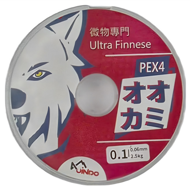 台灣 JiNDO Wolf 雪狼 激細 微物 4股 路亞 PE 釣線, 白色, 1個