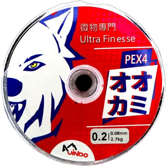 台灣 JiNDO Wolf 雪狼 激細 微物 4股 路亞 PE 釣線, 聚乙烯 白色, 1個