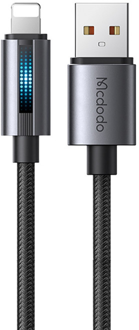 Mcdodo 麥多多 星光系列 冷光呼吸快充線 USB-A to Lightning, 1.2m, 黑色, 1條