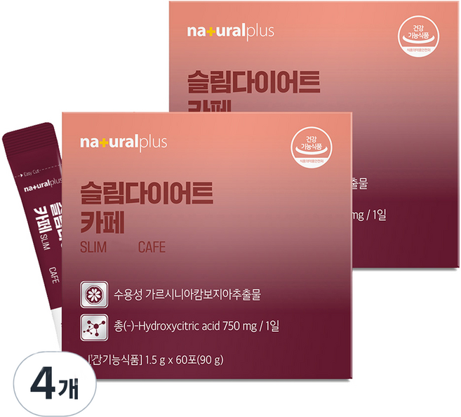 naturalplus 輕盈機能咖啡 60條, 90g, 4個