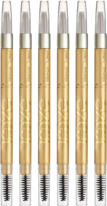 日本 excel 3合1持久造型眉筆 0.45g, 6支, PD10 紅莓棕