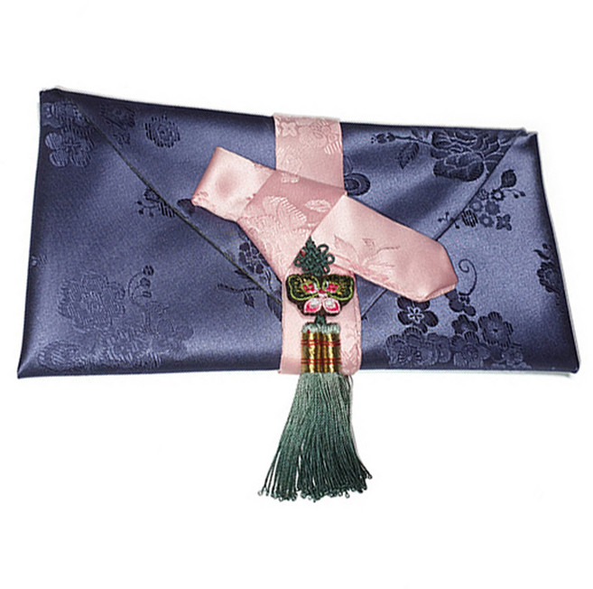 jigeugjeongseong 典雅蝴蝶配飾禮金布 + 禮金信封, 灰色, 1個裝