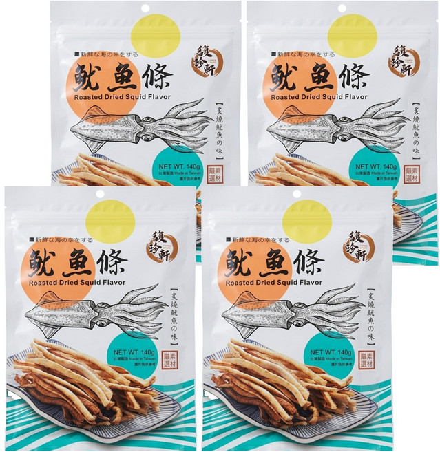 馥珍軒 魷魚條, 140g, 4包