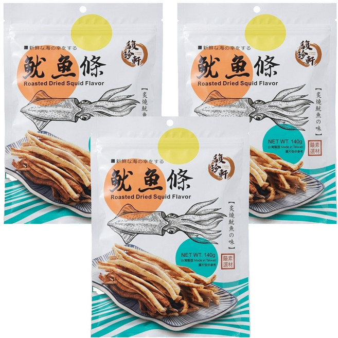 馥珍軒 魷魚條, 140g, 3包