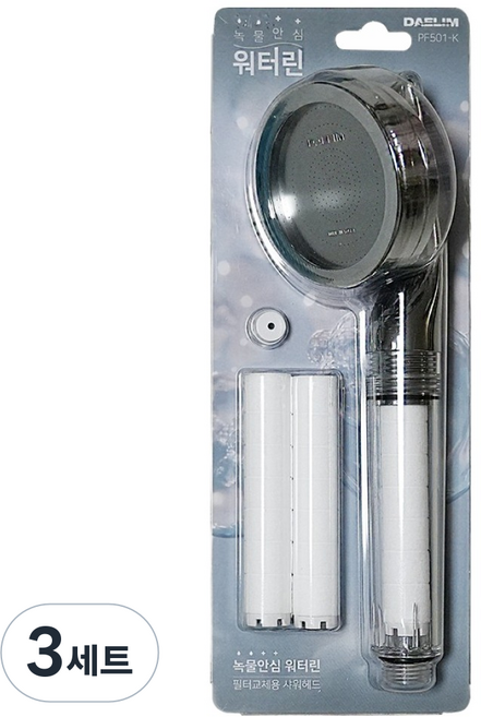 DAELIM DOBiDOS 大林 Waterin 柔軟寬版噴頭過濾器 + 浴室蓮蓬頭套組, 混合色, 3套
