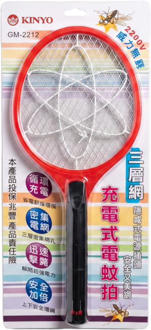 Kinyo 充電式電蚊拍, 紅色 + 黑色