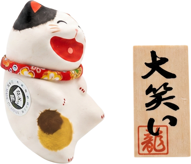 RYUKODO 龍虎堂 開運達摩和紙擺飾, 三花貓咪