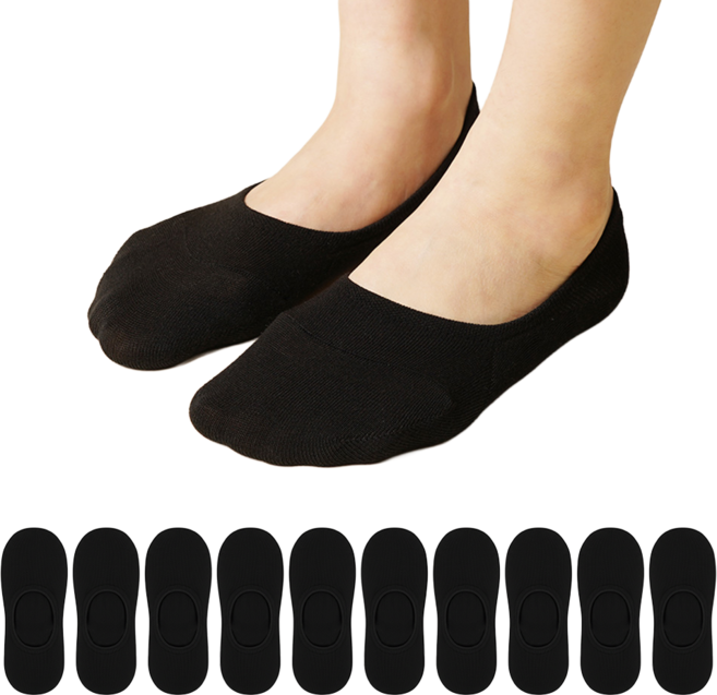 Sockpiens 女用絕不脫落前腳趾加強隱形襪 10雙